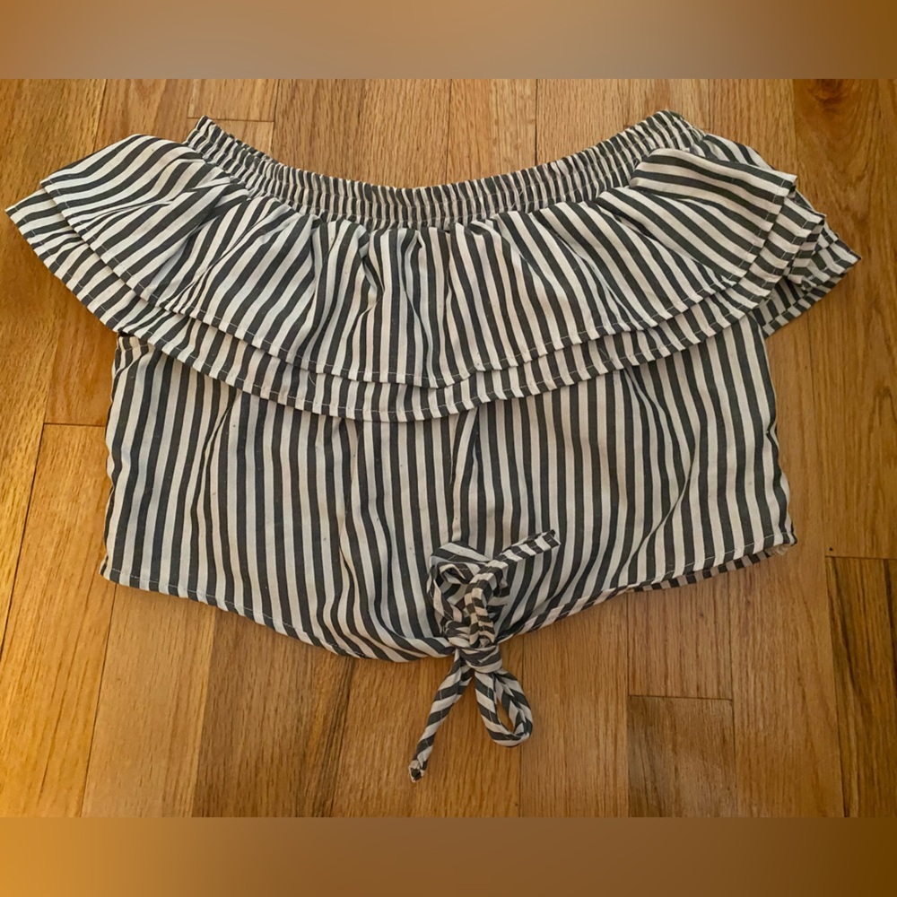 Inomi Off the Shoulder Striped Top